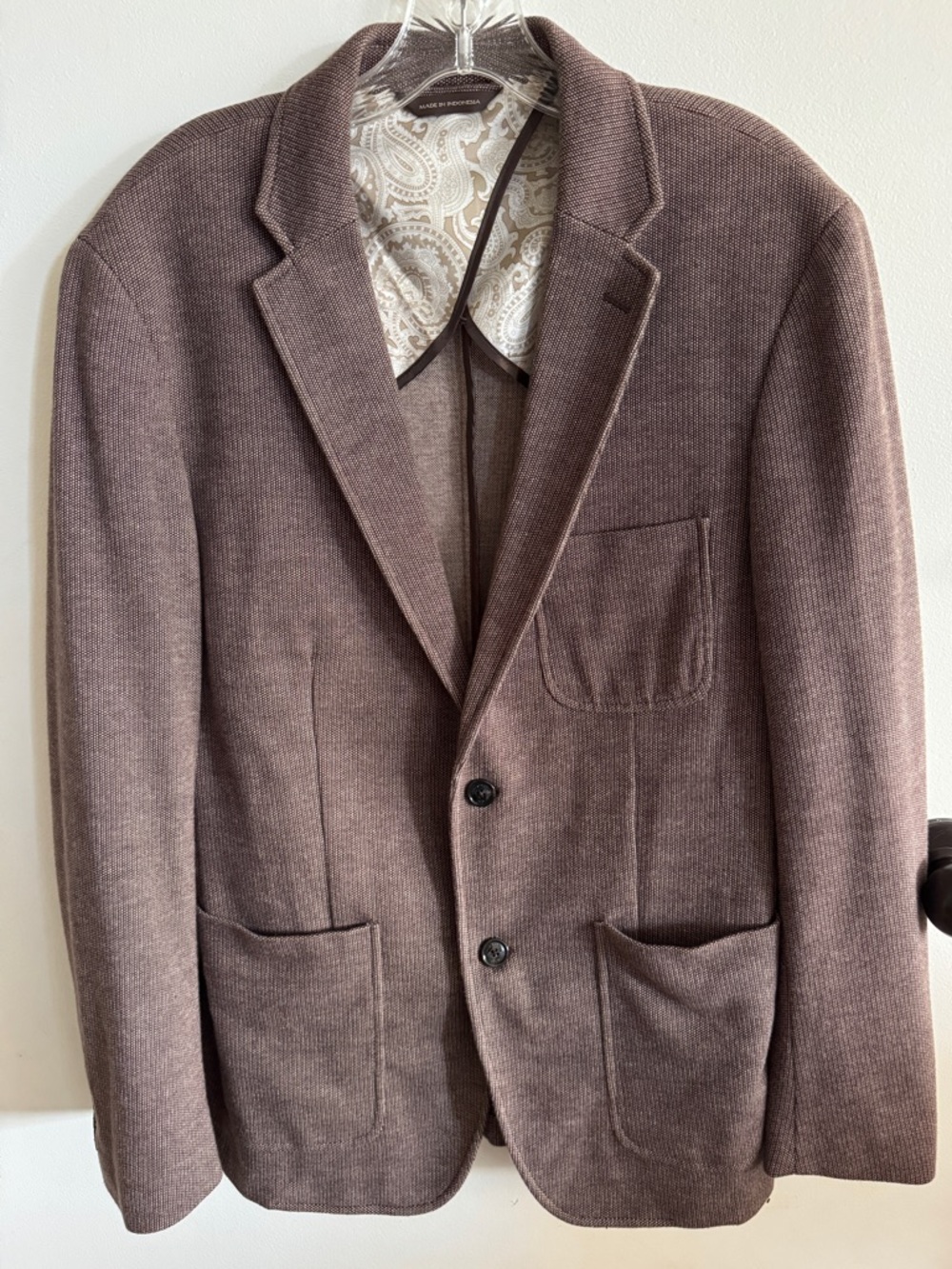 Tasso Elba Brown Knit Sport Coat/Blazer Size M 39-41 Preppy Academia Fall Blazer